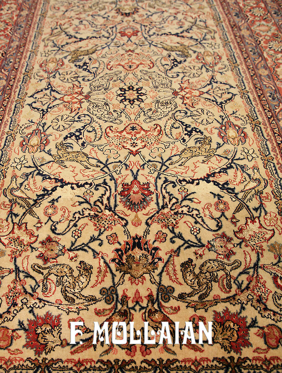 Antique Persian Tehran Part Silk Rug n°:80534672